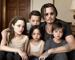 ANGELINA JOLIE, JOHNNY DEPP AND THEIR KIDS (INTELIGÊNCIA ARTIFICIAL)