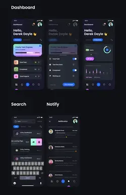 TaskEz: Productivity App iOS UI Kit