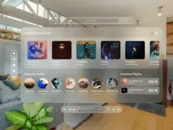 Apple Vision Pro: Music Player UI