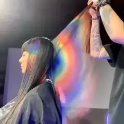 🎆🎆Wow, rainbow hair, so beautiful