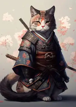 'Samurai Cat ' Poster by EPL Retro | Displate