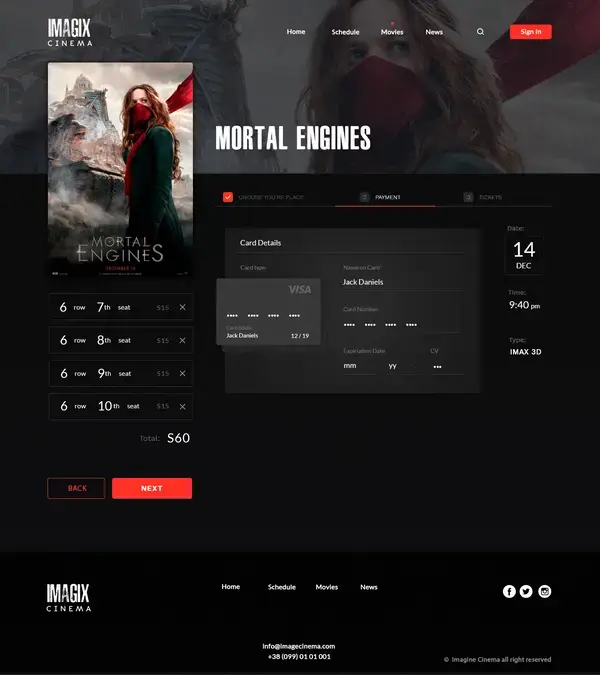 Cinema Web Site Design Pt5