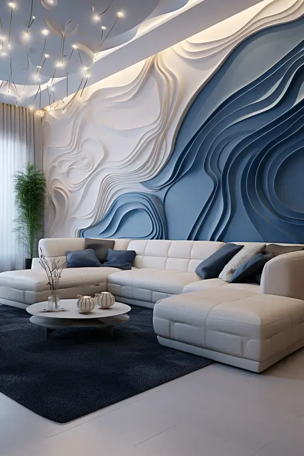 Sculptural Waves in Elegant Living Room