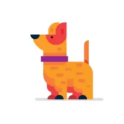 Flat Design Dog Illustration in Adobe Illustrator cc 2019