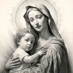 Mother Mary drawing