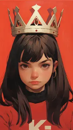 a girl with a crown on her head