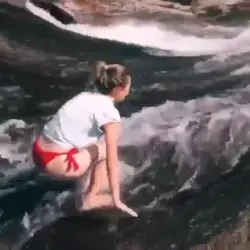 Riding down a nature slide in Brazil!