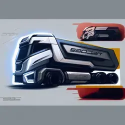 Truck designsketch Florian Mack// A. I. Driven