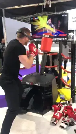 Interactive Boxing in Augmented Reality with BotBoxer at ISPO 2020 in Munich