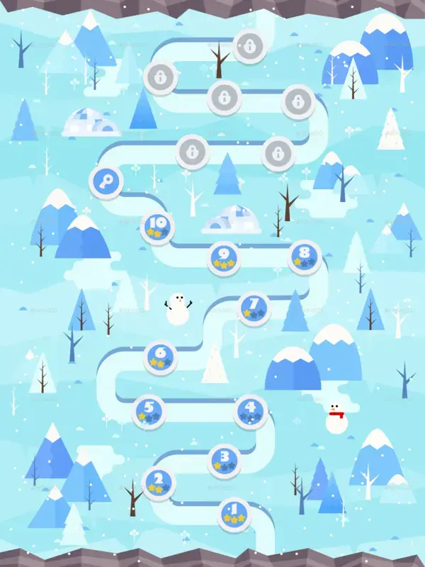 Flat Ice World Game User Interface Set, Game Assets | GraphicRiver