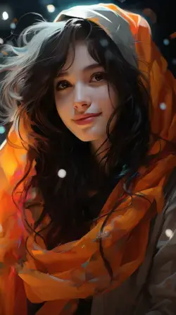 Girl in a Orange Scarf