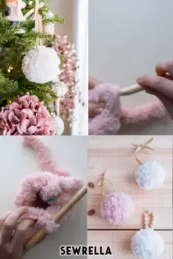 DIY Crochet Christmas Ornament Pattern - faux fur