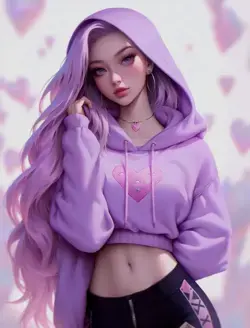 Anime Girl with Purple Attire