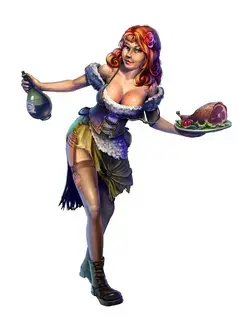 Female Human Bar Wench - Pathfinder PFRPG DND D&D 3.5 5E 5th ed d20 fantasy