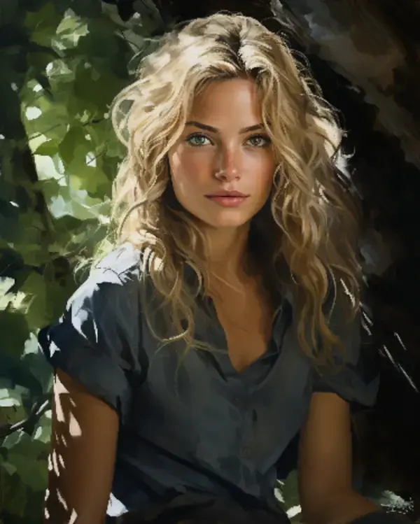 Sunlit Blonde Woman