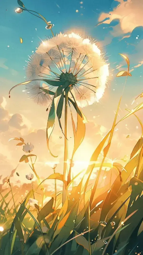 Beautiful dandelion wallpaper for iPhone 15