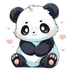 Cute Kawaii Panda Bear in Love Sticker