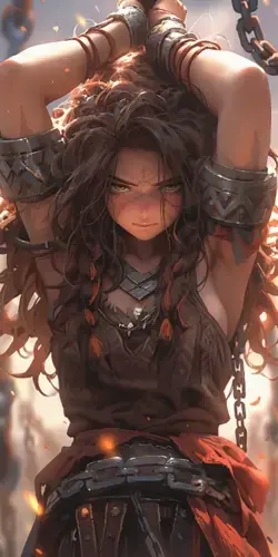 Barbarian woman in chains
