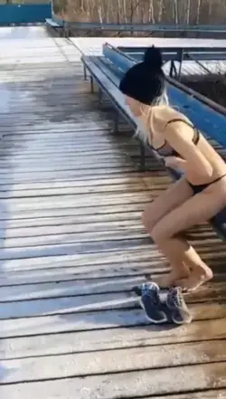 Instagram influencer jumps into frozen lake