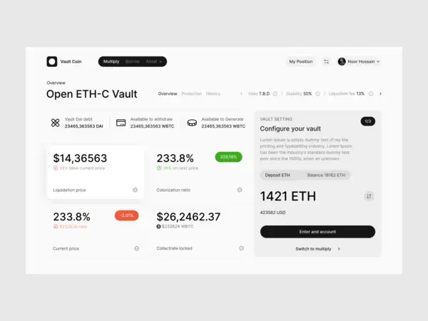 Coin vault Dashboard ui, ui design, uiux design