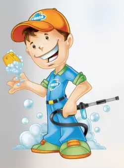 Carwash Employee Cartoon Design