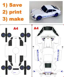 PORSCHE 911 Carrera, paper model.
