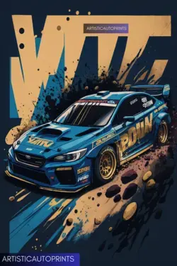 Subaru WRX STI: World Rally Blue with gold wheels