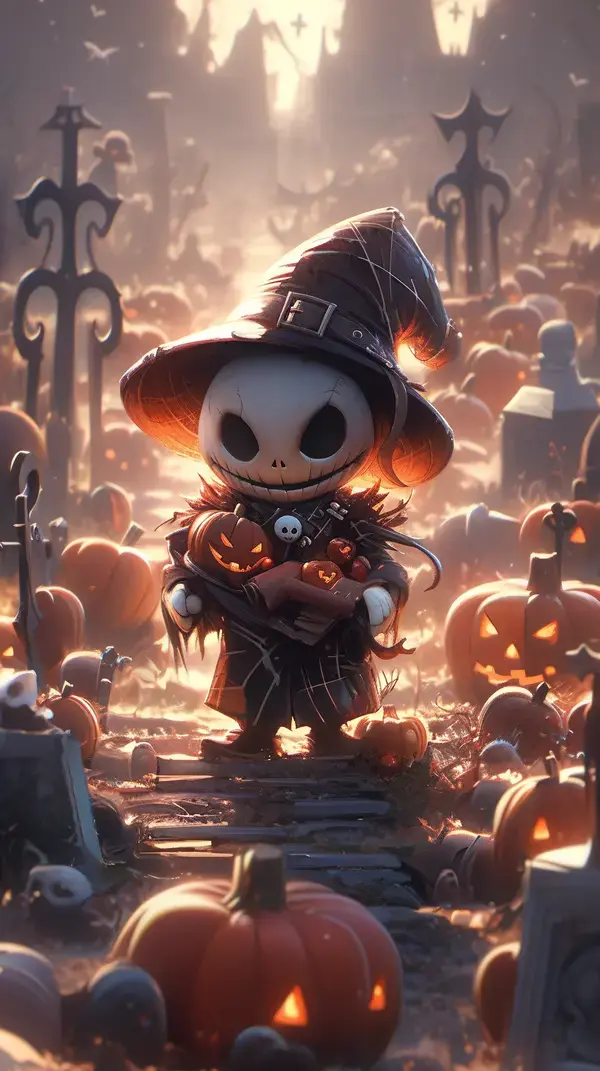 Cute Baby Jack Skellington Halloween Wallpaper 4K