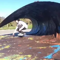 Surfing on a tarp lol