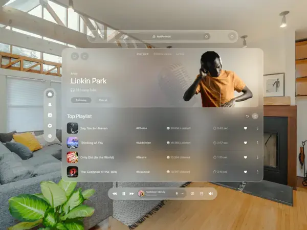 Apple Vision Pro: Music Player UI