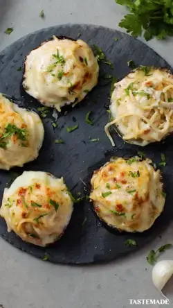 Garlic Butter Pasta Stuffed Mushrooms