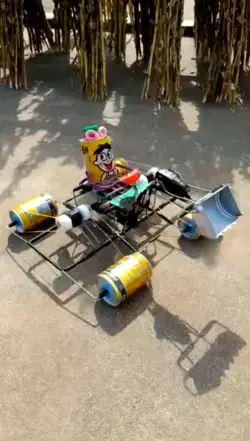 Self-made push dozer - engineering for kids