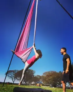 Feel Free by Flying with our Pink Ombre Aerial Fabric