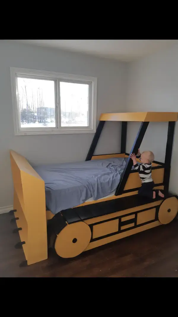 Bulldozer kids bed