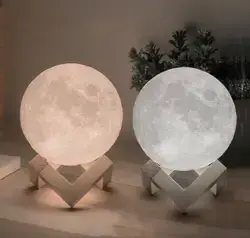 ACED Moon Lamp 16 Colours 15cm with Wooden Stand Remote & Touch Control and USB Rechargeable