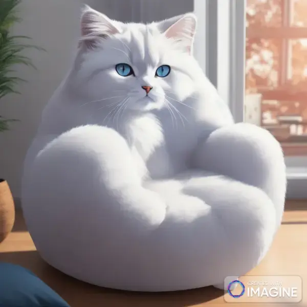 White Cat Bean Bag Chair