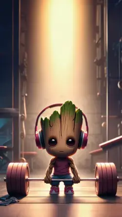 Mini Groot Gym Wallpaper | Wallpaper 4k | Iphone Wallpaper