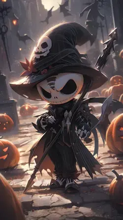 Cute Baby Jack Skellington Halloween Wallpaper 4K