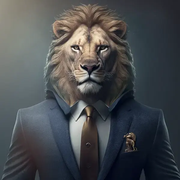 Lion in suit