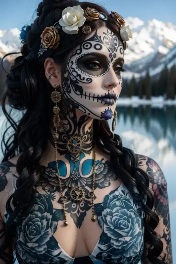 Realistic_sugar_skull_steampunk_woman